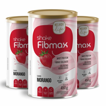 3 Shake Fibmax - 450g (sabor morango)